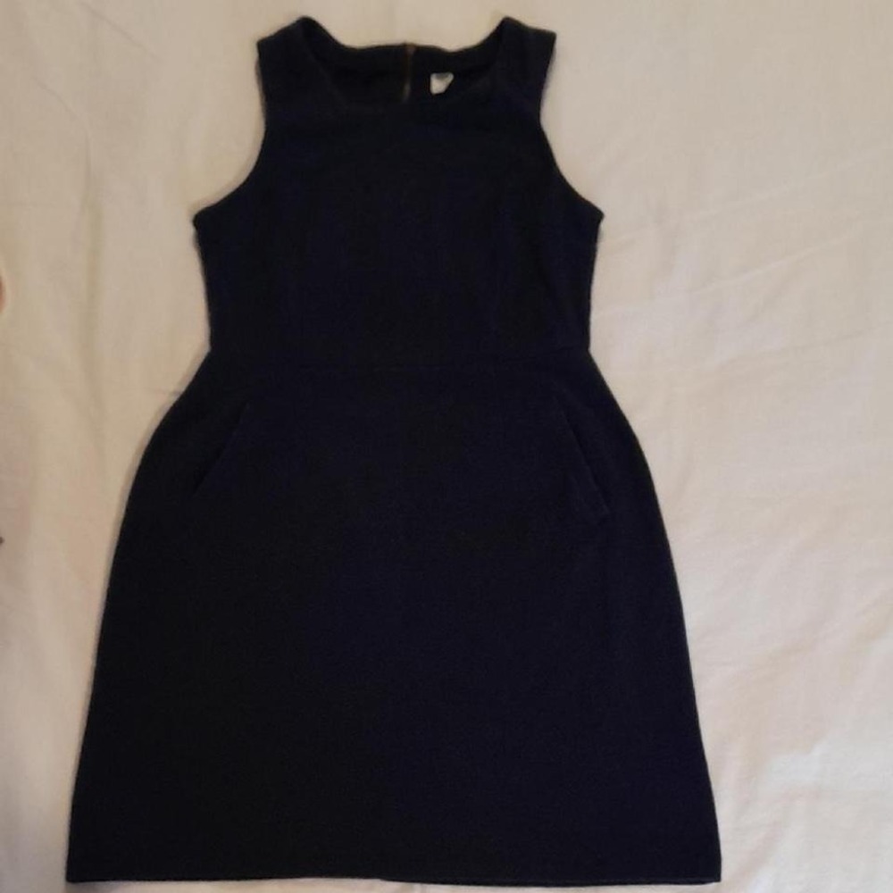 Women's Navy Blue Sleeveless Knee Length Dress, Size Medium